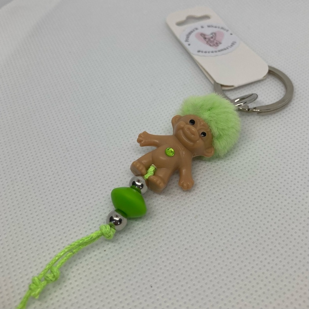 Handcrafted Troll Keychain with Belly Gem